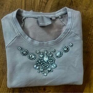 Cyrus Gray Embellished Women's crew neck Top